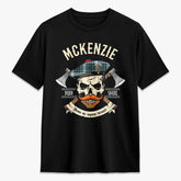 McKenzie Dress Ancient Tartan Crest 2D T-shirt - Alba Skull Style
